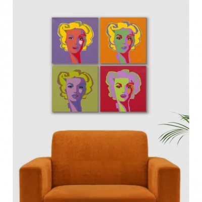 Collection of 4 Marilyn Paintings - 32" x 32" 