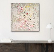 abstract painting in office setting